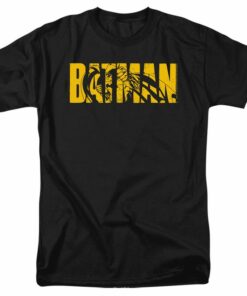 BATMAN TEXT ON BLACK T-Shirt