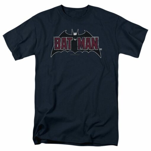 BATMAN VINTAGE BAT LOGO ON NAVY T-Shirt