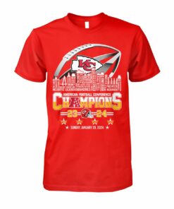Kansas City Chiefs Super Bowl Tshirt 2023 2024 AFC Champs SKL Cup Two Sided