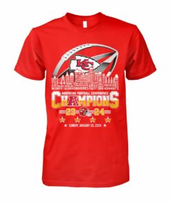 Kansas City Chiefs Super Bowl Tshirt 2023 2024 AFC Champs SKL Cup